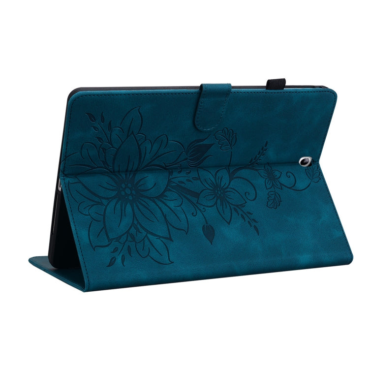 For Samsung Galaxy Tab S2 9.7 T810 T815 Lily Embossed Leather Tablet Case(Dark Blue) by bashfashion
