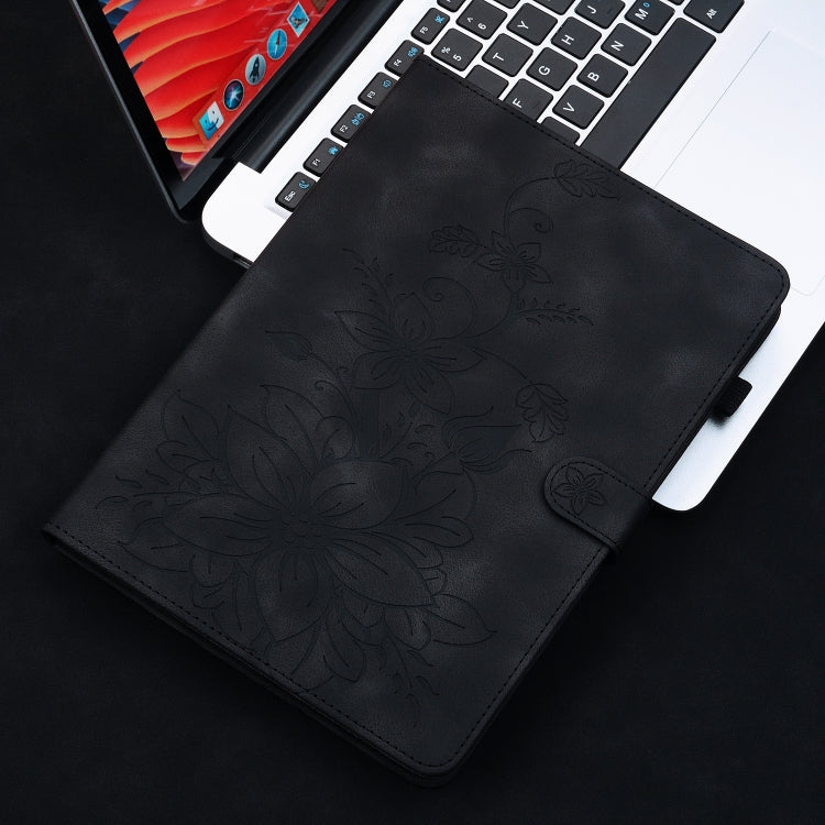 For Samsung Galaxy Tab S2 9.7 T810 T815 Lily Embossed Leather Tablet Case(Black) by bashfashion