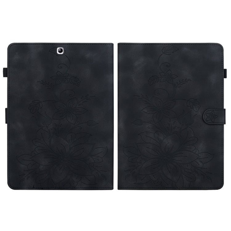 For Samsung Galaxy Tab S2 9.7 T810 T815 Lily Embossed Leather Tablet Case(Black) by bashfashion