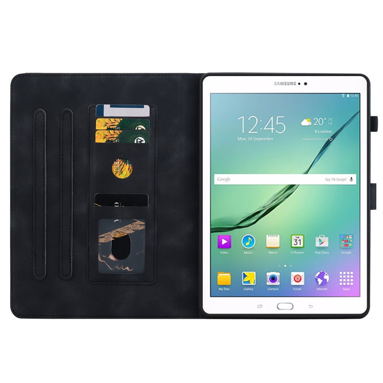 For Samsung Galaxy Tab S2 9.7 T810 T815 Lily Embossed Leather Tablet Case(Black) by bashfashion