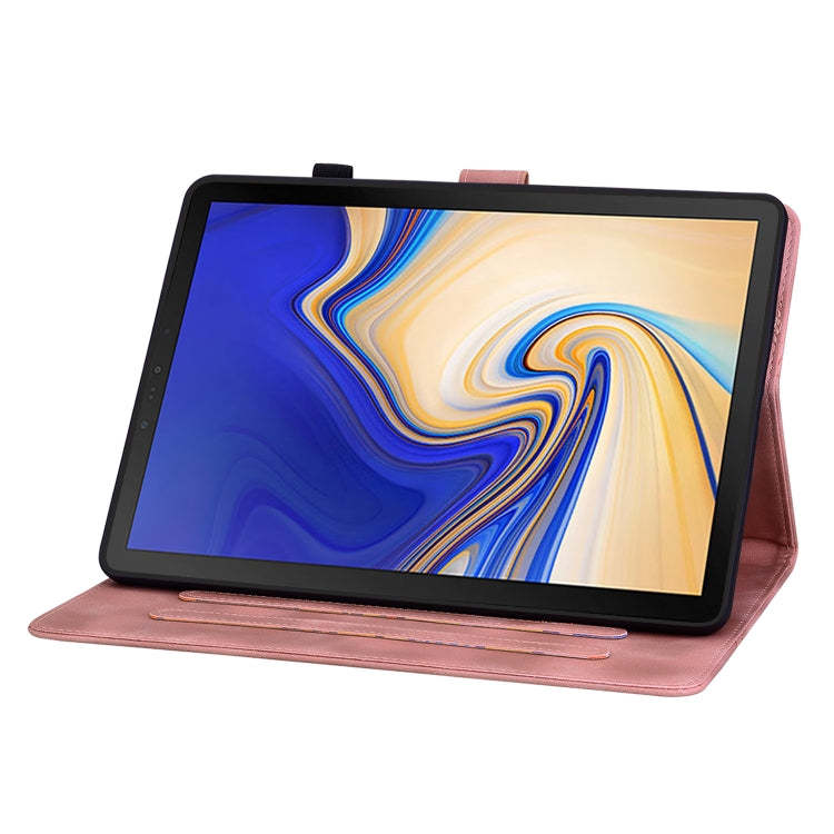 For Samsung Galaxy Tab S4 10.5 SM-T830/T835 Lily Embossed Leather Tablet Case(Pink) by bashfashion