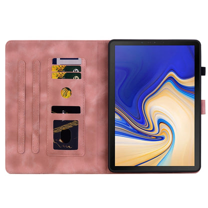 For Samsung Galaxy Tab S4 10.5 SM-T830/T835 Lily Embossed Leather Tablet Case(Pink) by bashfashion