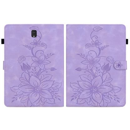 For Samsung Galaxy Tab S4 10.5 SM-T830/T835 Lily Embossed Leather Tablet Case(Purple) by bashfashion