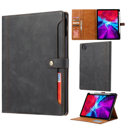 For iPad Pro 11 2025 / 2024 Calf Texture Double Fold Clasp Horizontal Flip Leather Smart Tablet Case(Black) by bashfashion