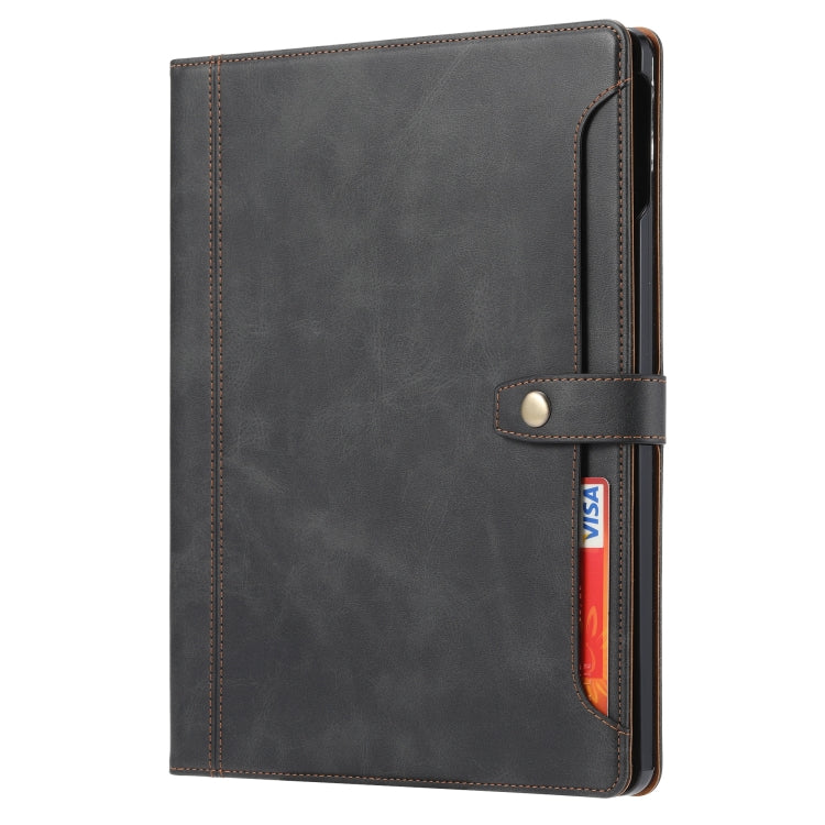 For iPad Pro 11 2025 / 2024 Calf Texture Double Fold Clasp Horizontal Flip Leather Smart Tablet Case(Black) by bashfashion
