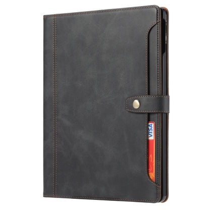 For iPad Pro 11 2025 / 2024 Calf Texture Double Fold Clasp Horizontal Flip Leather Smart Tablet Case(Black) by bashfashion