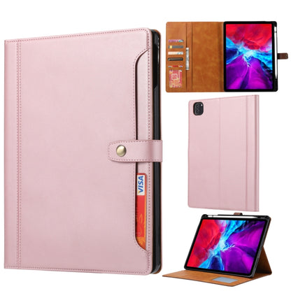 For iPad Pro 13 2025 / 2024 Calf Texture Double Fold Clasp Horizontal Flip Leather Smart Tablet Case(Rose Gold) by bashfashion