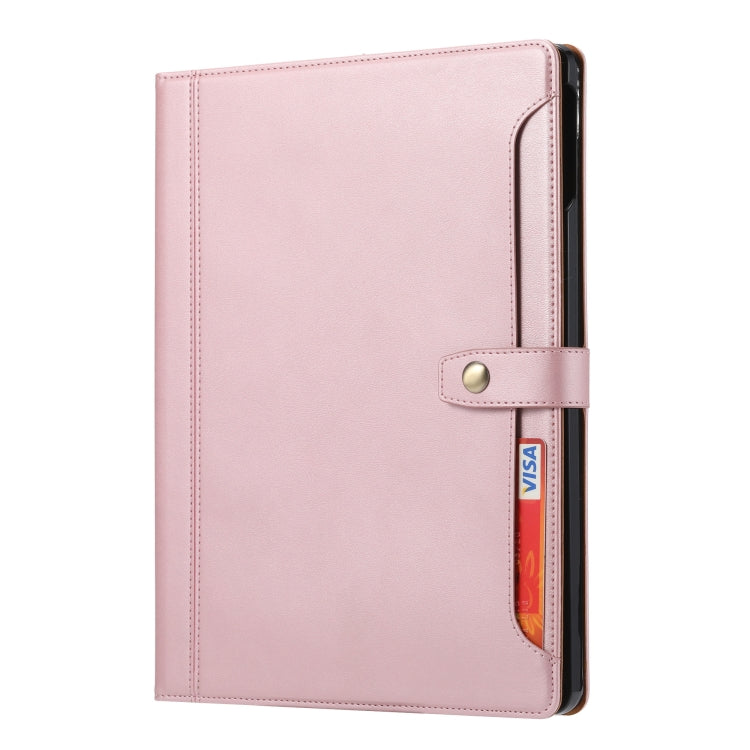 For iPad Pro 13 2025 / 2024 Calf Texture Double Fold Clasp Horizontal Flip Leather Smart Tablet Case(Rose Gold) by bashfashion