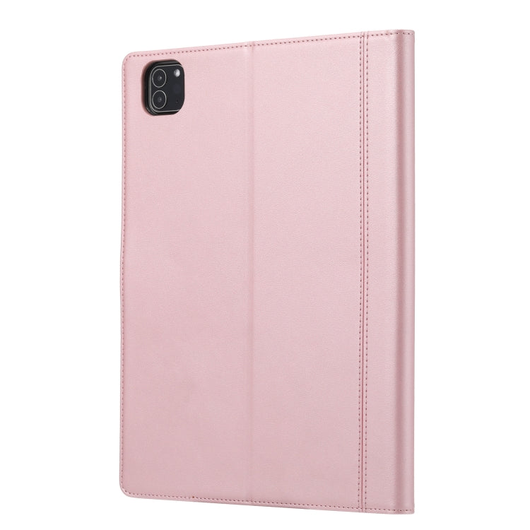 For iPad Pro 13 2025 / 2024 Calf Texture Double Fold Clasp Horizontal Flip Leather Smart Tablet Case(Rose Gold) by bashfashion