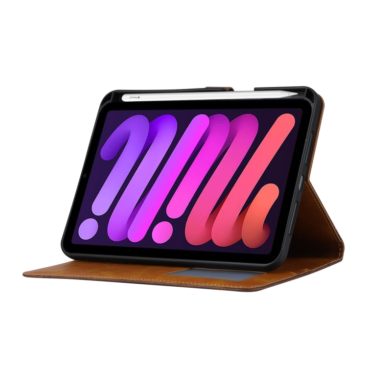 For iPad mini 2024 Calf Texture Double Fold Clasp Horizontal Flip Leather Smart Tablet Case(Black) by bashfashion