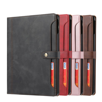 For iPad mini 2024 Calf Texture Double Fold Clasp Horizontal Flip Leather Smart Tablet Case(Black) by bashfashion