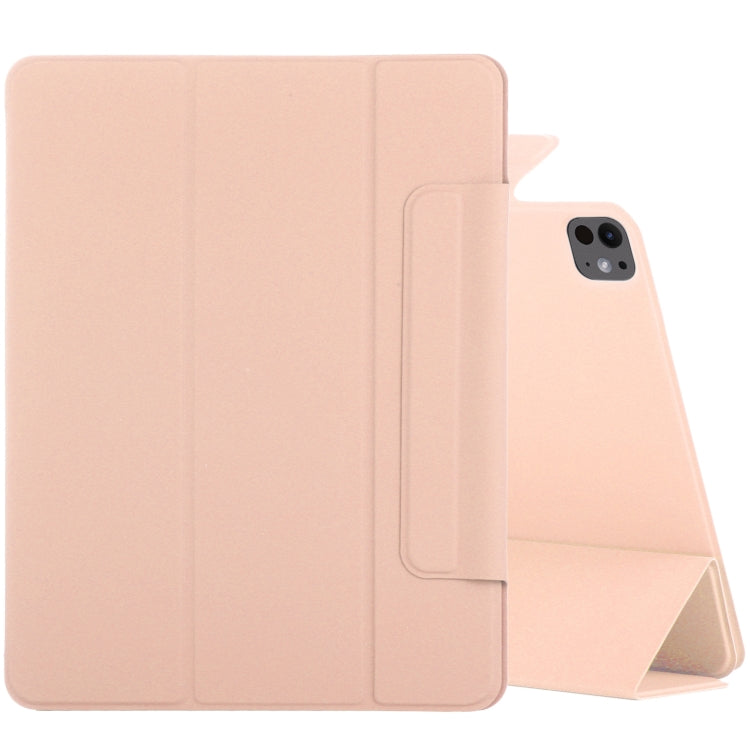 For iPad Pro 13 2025 / 2024 Double-sided Clip Fixed Buckle Magnetic PU Leather Smart Tablet Case(Gold) by bashfashion