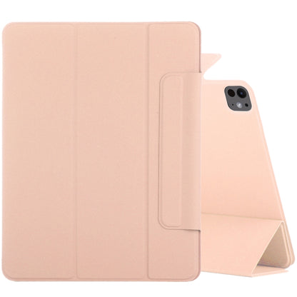 For iPad Pro 13 2025 / 2024 Double-sided Clip Fixed Buckle Magnetic PU Leather Smart Tablet Case(Gold) by bashfashion