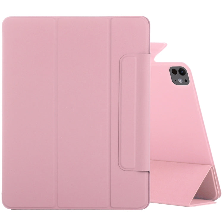 For iPad Pro 11 2025 / 2024 Double-sided Clip Fixed Buckle Magnetic PU Leather Smart Tablet Case(Light Pink) by bashfashion
