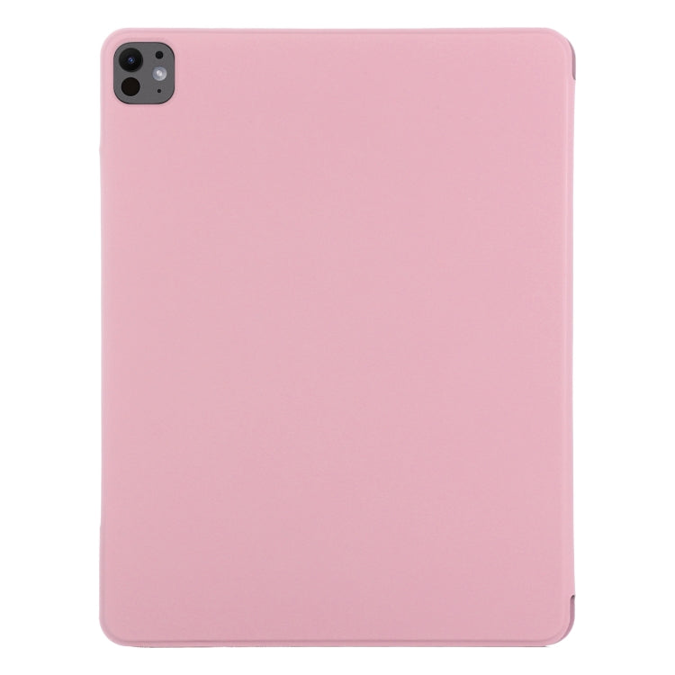 For iPad Pro 11 2025 / 2024 Double-sided Clip Fixed Buckle Magnetic PU Leather Smart Tablet Case(Light Pink) by bashfashion