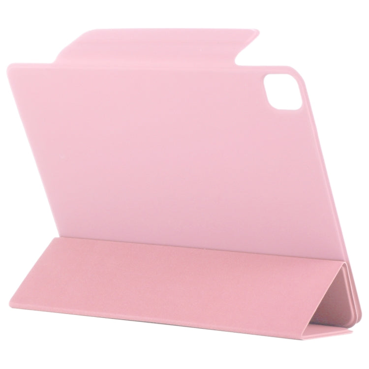 For iPad Pro 11 2025 / 2024 Double-sided Clip Fixed Buckle Magnetic PU Leather Smart Tablet Case(Light Pink) by bashfashion