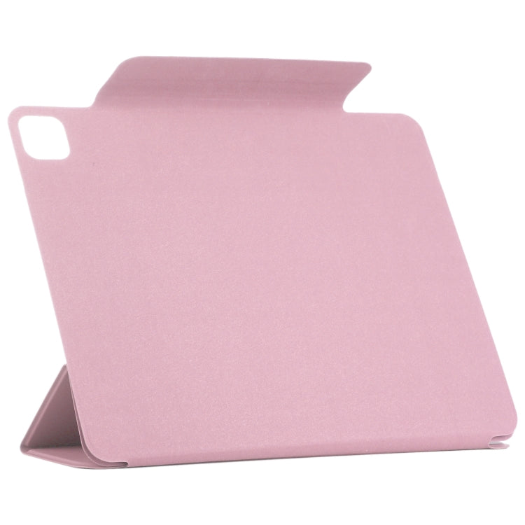 For iPad Pro 11 2025 / 2024 Double-sided Clip Fixed Buckle Magnetic PU Leather Smart Tablet Case(Light Pink) by bashfashion