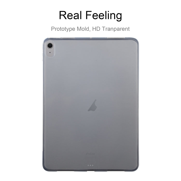 For iPad Air 11 2025 / 2024 / 5 / 4 0.75mm Shockproof Outside Glossy Inside Frosted TPU Tablet Case(Transparent) by bashfashion