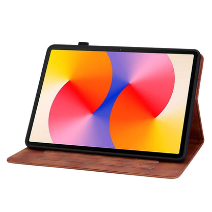 For Huawei MatePad SE 11 2024 Lily Embossed Leather Tablet Case(Brown) by bashfashion