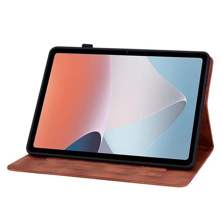 For OPPO Pad Air Lily Embossed Leather Tablet Case(Brown) by bashfashion