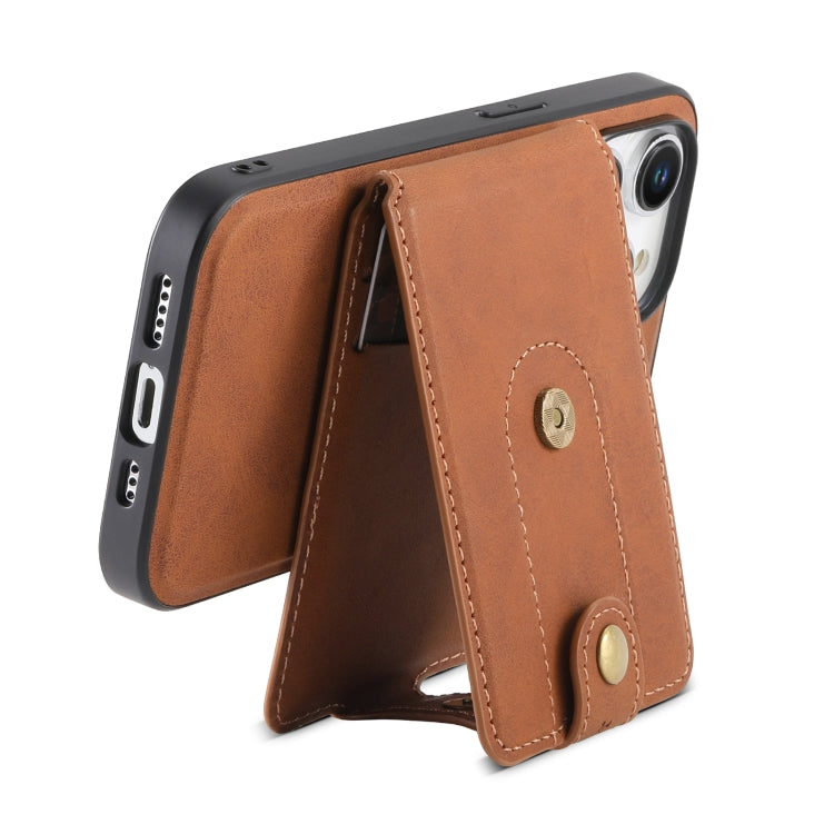 For iPhone 14 Pro Max Denior D14 NK Retro Pattern MagSafe Magnetic Card Holder Leather Phone Case(Brown) by Denior