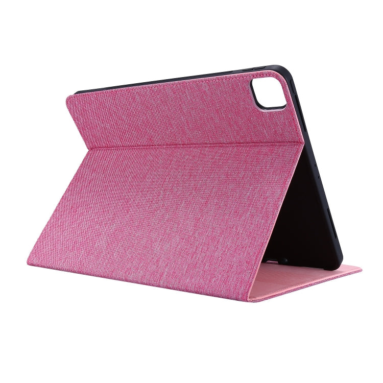For iPad Air 11 2025 / 2024 Fabric Leather Tablet Case(Rose Red) by bashfashion