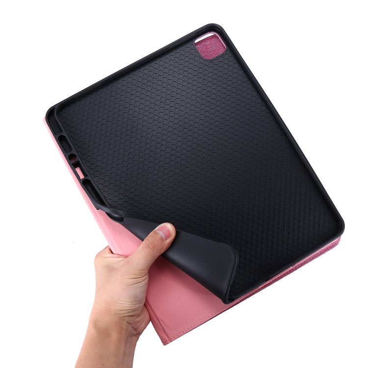 For iPad Air 11 2025 / 2024 Fabric Leather Tablet Case(Rose Red) by bashfashion