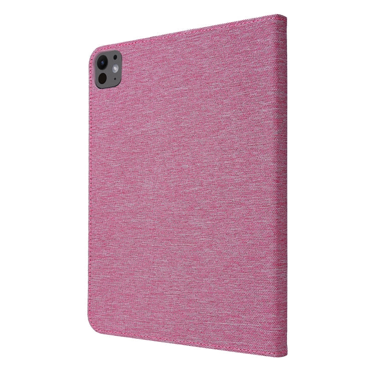 For iPad Pro 11 2025 / 2024 Fabric Leather Tablet Case(Rose Red) by bashfashion