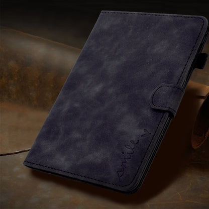 For iPad Pro 11 2024 Embossed Smile Smart Leather Tablet Case(Black) by bashfashion