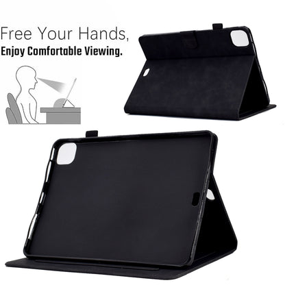 For iPad Pro 11 2024 Embossed Smile Smart Leather Tablet Case(Black) by bashfashion