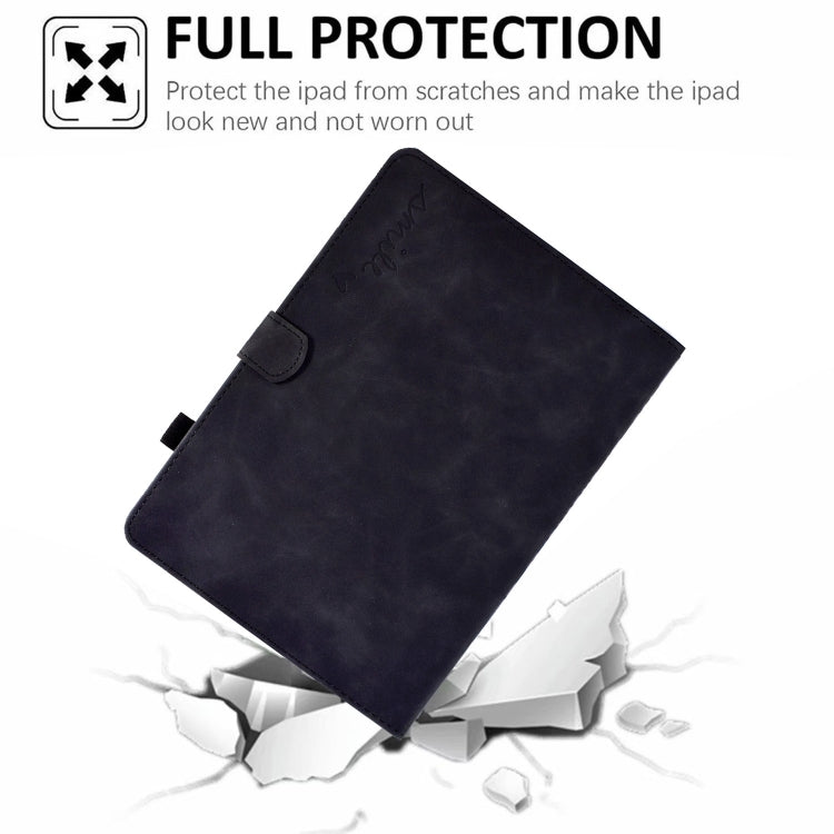 For iPad Pro 11 2024 Embossed Smile Smart Leather Tablet Case(Black) by bashfashion