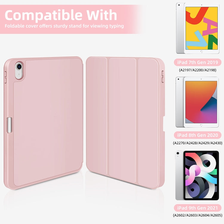 For iPad Air 11 2025 / 2024 3-fold TPU Smart Leather Tablet Case with Pen Slot(Pink) by bashfashion