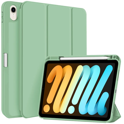 For iPad mini 2024 / mini 6 3-fold TPU Smart Leather Tablet Case with Pen Slot(Green) by bashfashion