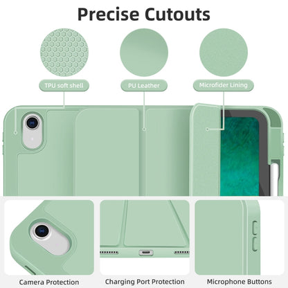 For iPad mini 2024 / mini 6 3-fold TPU Smart Leather Tablet Case with Pen Slot(Green) by bashfashion