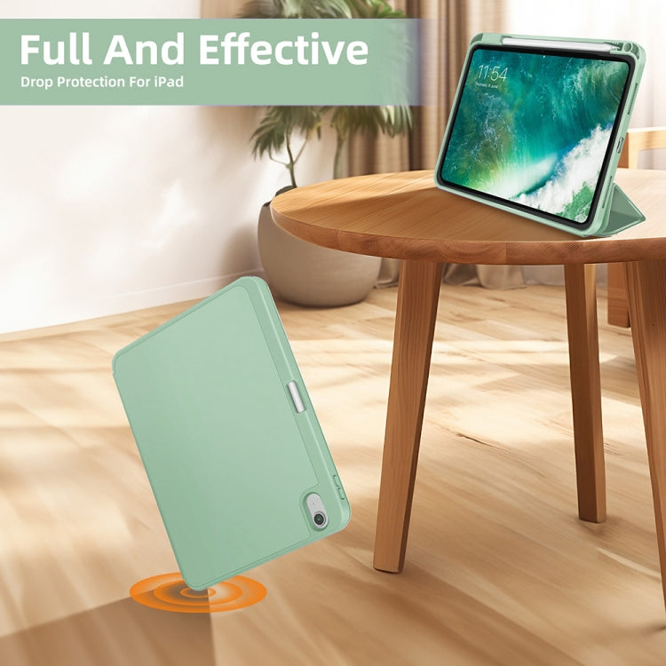For iPad mini 2024 / mini 6 3-fold TPU Smart Leather Tablet Case with Pen Slot(Green) by bashfashion
