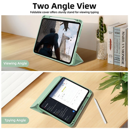 For iPad mini 2024 / mini 6 3-fold TPU Smart Leather Tablet Case with Pen Slot(Green) by bashfashion