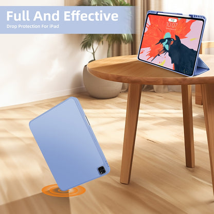 For iPad Pro 11 2025 / 2024 3-fold TPU Smart Leather Tablet Case with Pen Slot(Ice Blue) by bashfashion