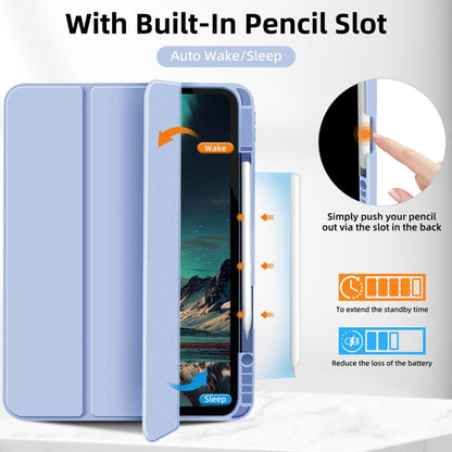 For iPad Pro 11 2025 / 2024 3-fold TPU Smart Leather Tablet Case with Pen Slot(Ice Blue) by bashfashion