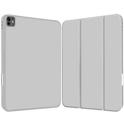 For iPad Pro 11 2025 / 2024 3-fold TPU Smart Leather Tablet Case with Pen Slot(Grey) by bashfashion