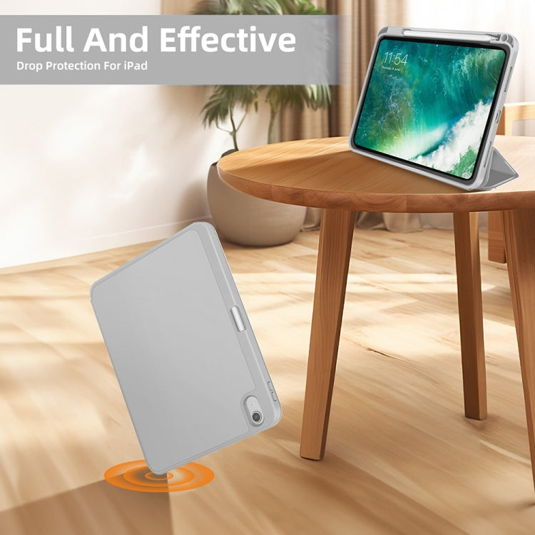 For iPad Pro 11 2025 / 2024 3-fold TPU Smart Leather Tablet Case with Pen Slot(Grey) by bashfashion