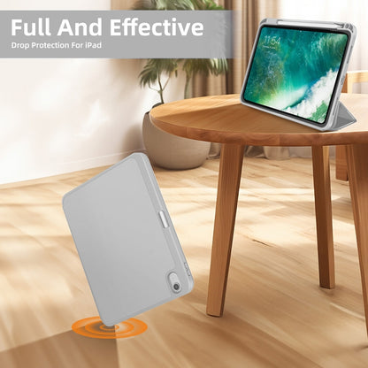 For iPad Pro 11 2025 / 2024 3-fold TPU Smart Leather Tablet Case with Pen Slot(Grey) by bashfashion