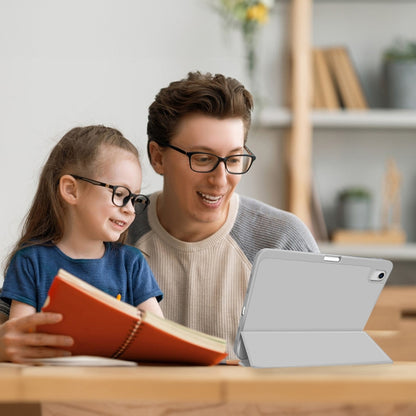 For iPad Pro 12.9 3-fold TPU Smart Leather Tablet Case with Pen Slot(Grey) by bashfashion