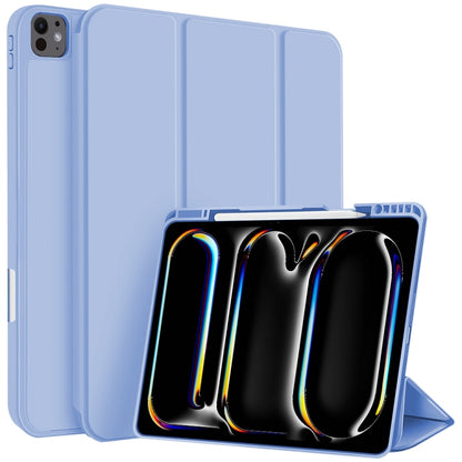 For iPad Pro 13 2025 / 2024 3-fold TPU Smart Leather Tablet Case with Pen Slot(Ice Blue) by bashfashion