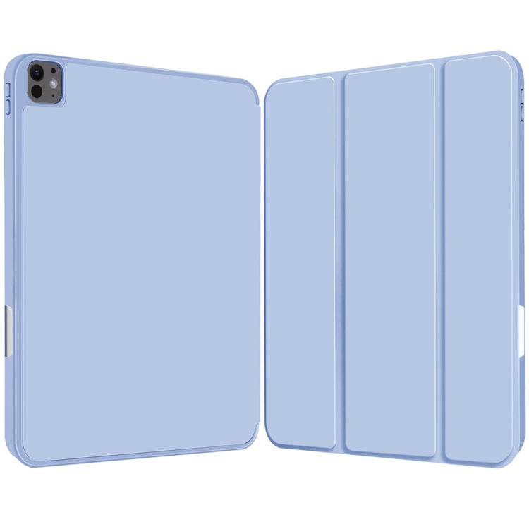 For iPad Pro 13 2025 / 2024 3-fold TPU Smart Leather Tablet Case with Pen Slot(Ice Blue) by bashfashion