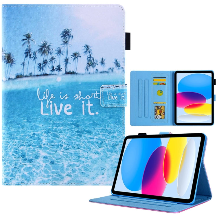 For iPad Pro 11 2025 / 2024 Colored Drawing Leather Smart Tablet Case(Beach) by bashfashion