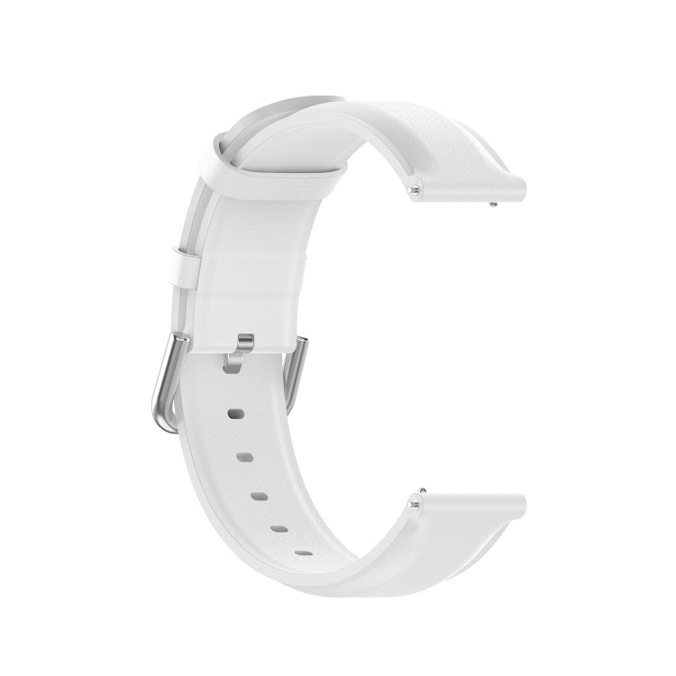 For Samsung Galaxy Watch 3 45mm 22mm Leather Strap with Round Tail Buckle(White) by bashfashion
