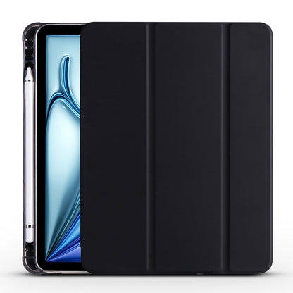 For iPad Air 11 2025 / 2024 3-fold TPU Leather Smart Tablet Case with Pen Slot(Black) by bashfashion