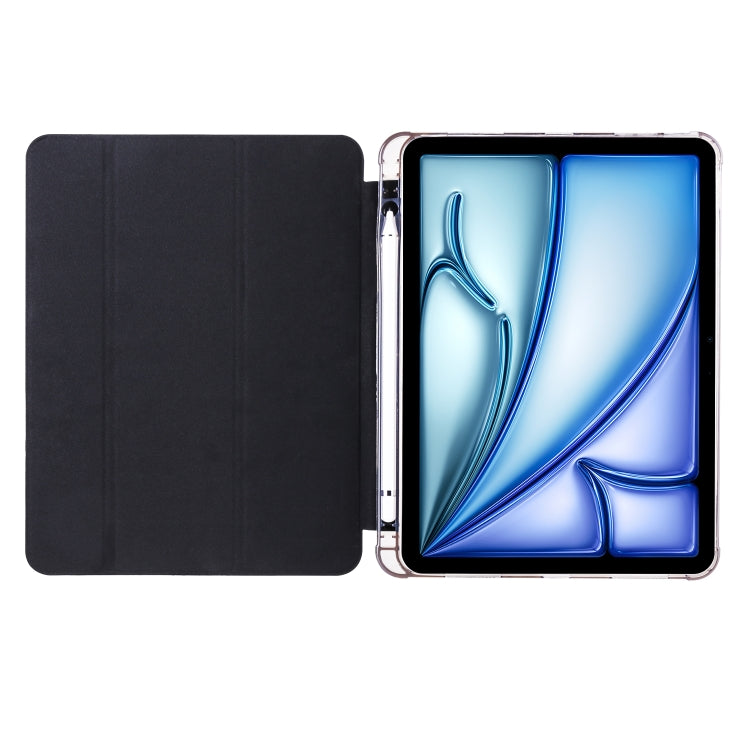 For iPad Air 11 2025 / 2024 3-fold TPU Leather Smart Tablet Case with Pen Slot(Black) by bashfashion