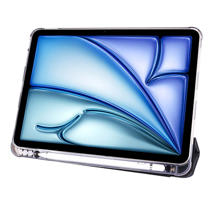 For iPad Air 11 2025 / 2024 3-fold TPU Leather Smart Tablet Case with Pen Slot(Black) by bashfashion