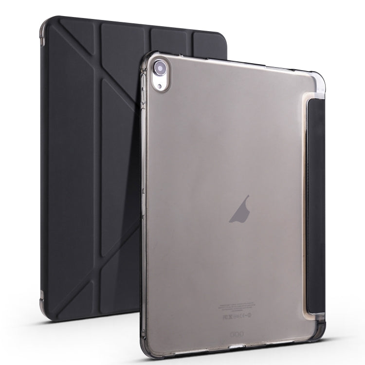 For iPad Air 11 2025 / 2024 Multi-folding TPU Leather Smart Tablet Case with Pen Slot(Black) by bashfashion